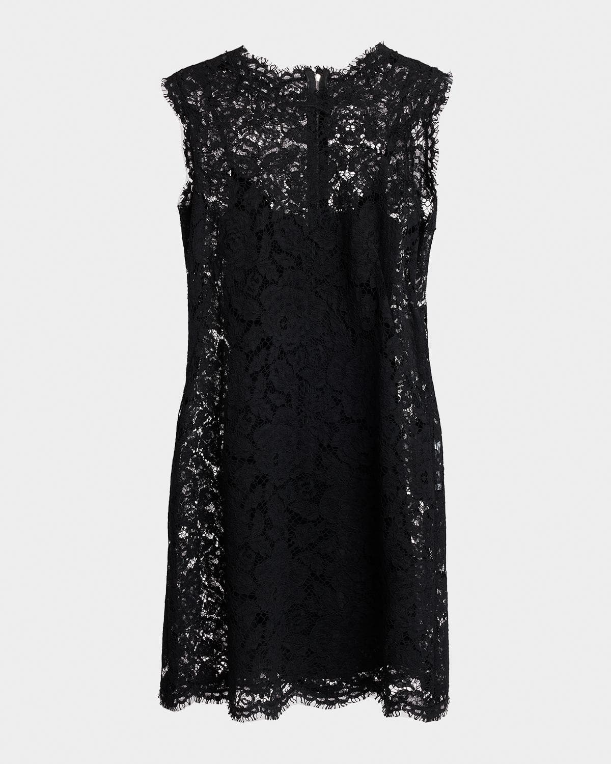 Dolce & Gabbana Sleeveless Floral Lace A-Line Dress