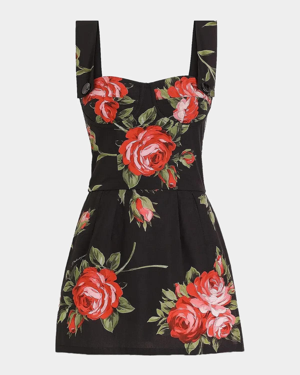 Dolce & Gabbana Floral Satin Bustier Mini Dress