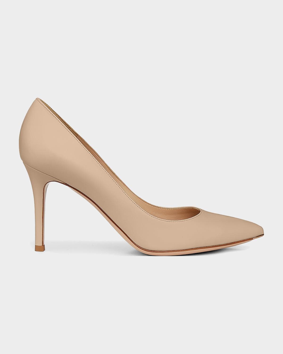 Gianvito Rossi Gianvito 85 Vitello Leather Point-Toe Pumps