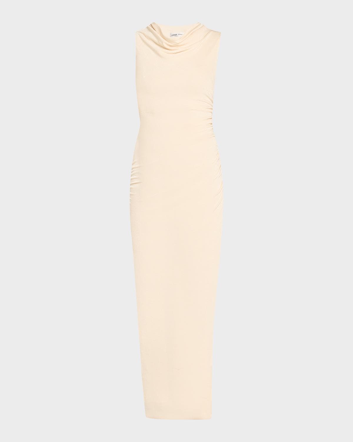 Anna Quan Amali Draped Cowl-Neck Jersey Dress
