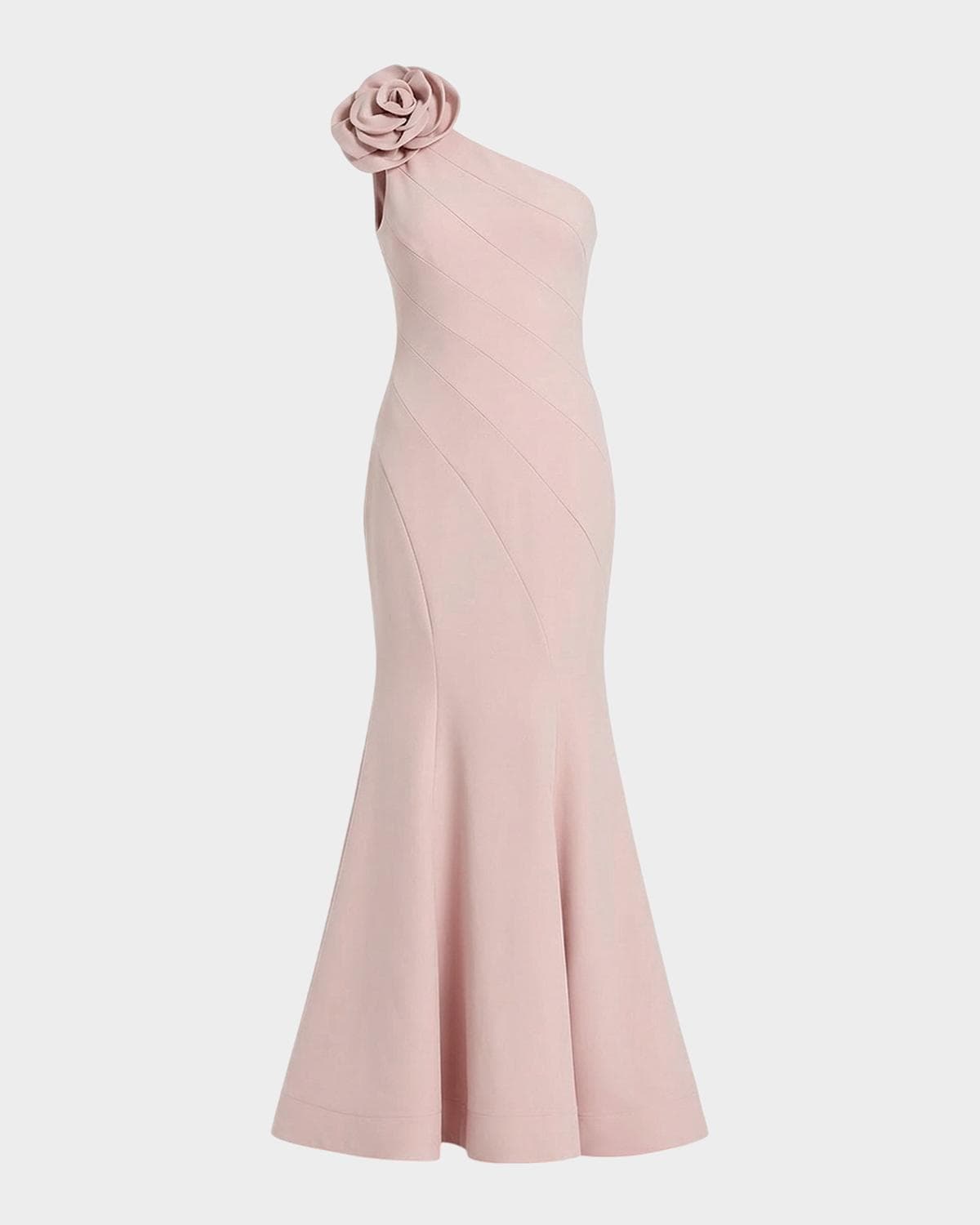 Mac Duggal One-Shoulder Floral Mermaid Gown