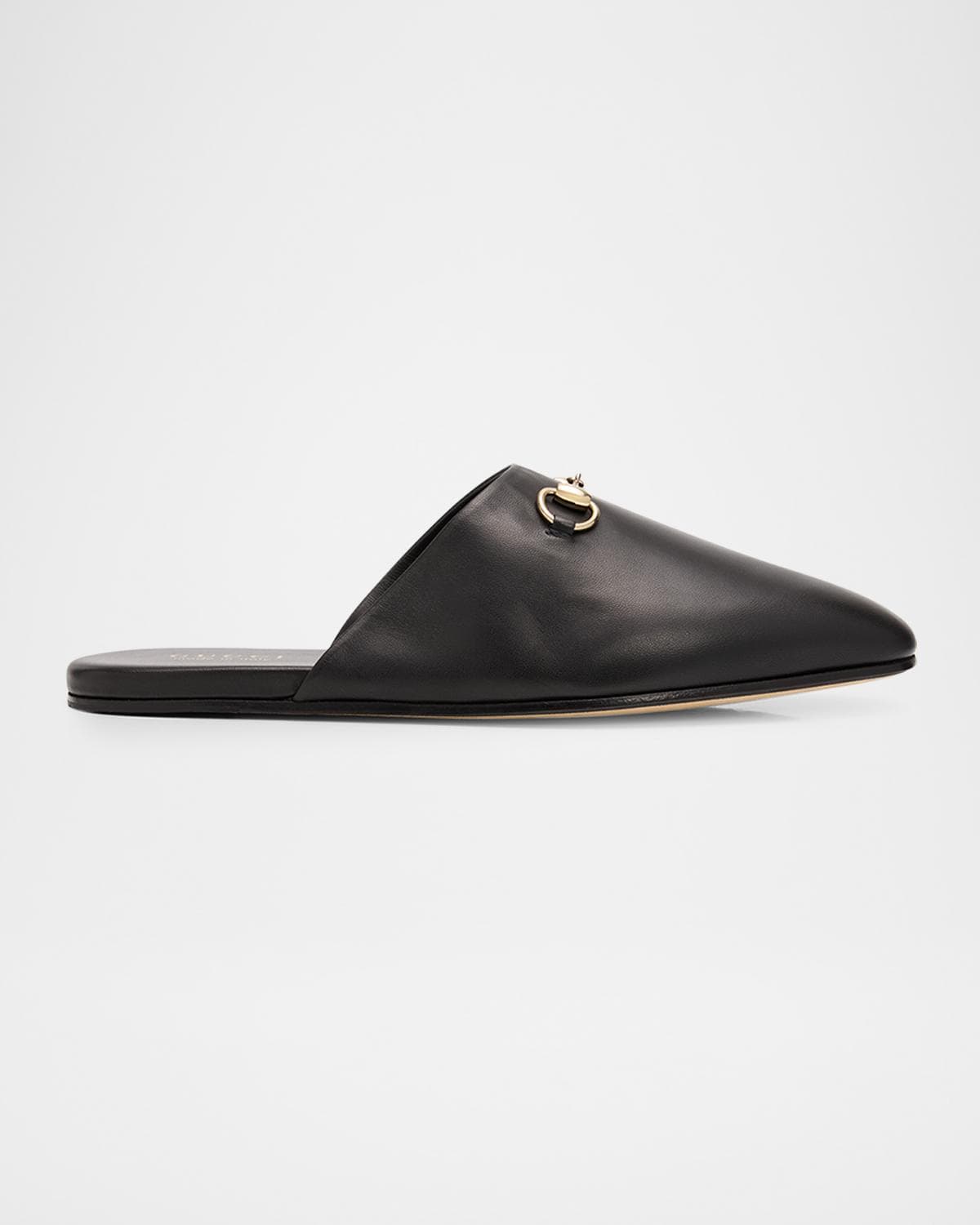 Gucci Men's Lucy Horsebit Nappa Leather Mules