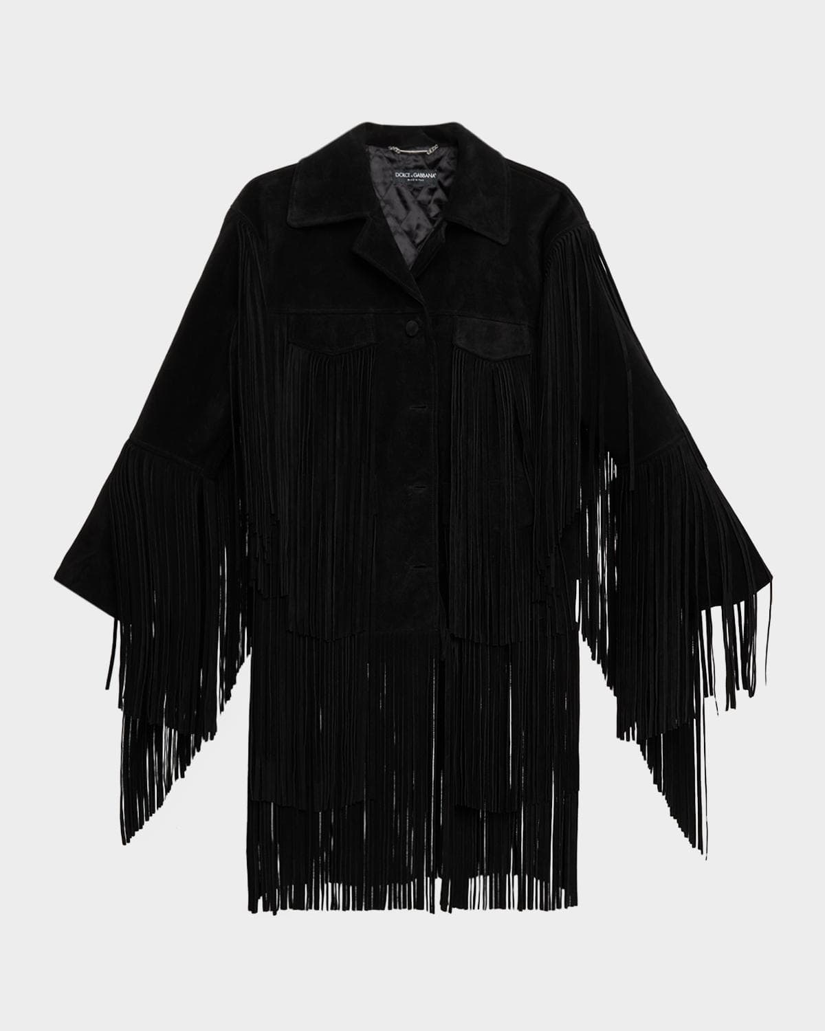 Dolce & Gabbana Fringe Suede Single-Breasted Jacket · 40 (4 US)