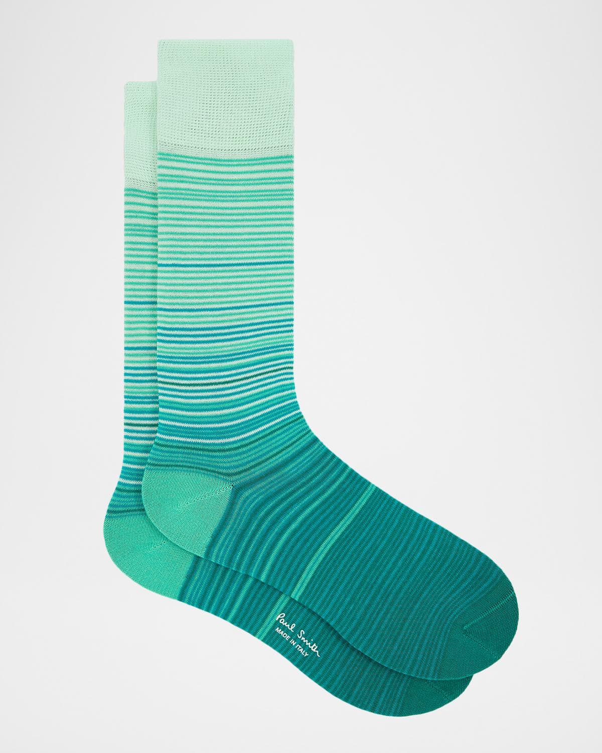 Paul Smith Men's Marcel Ombre Thin Stripe Cotton Crew Socks