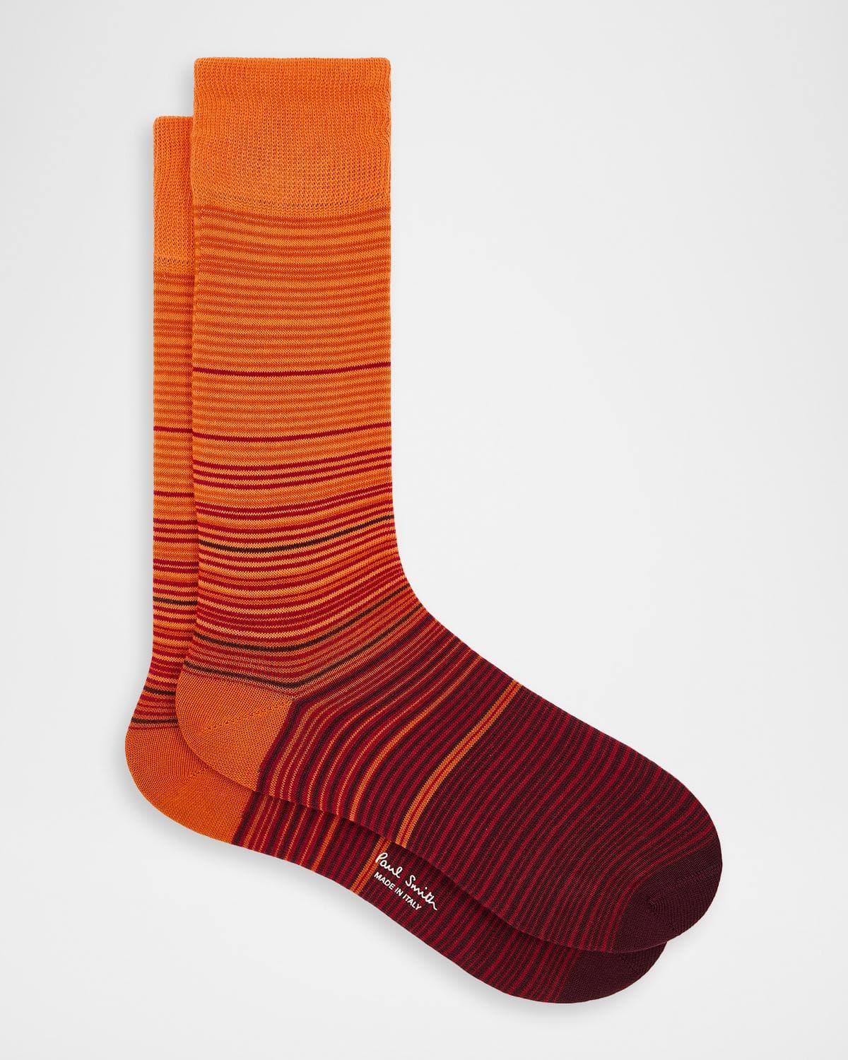 Paul Smith Men's Marcel Ombre Thin Stripe Cotton Crew Socks