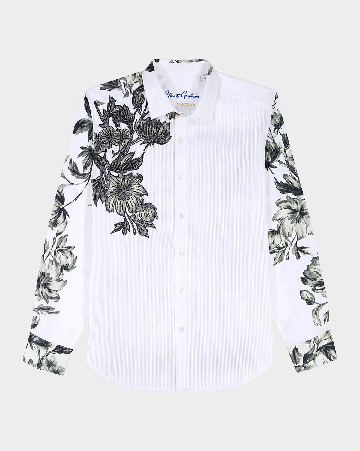 Robert Graham Le Striped Floral Cotton Shirt