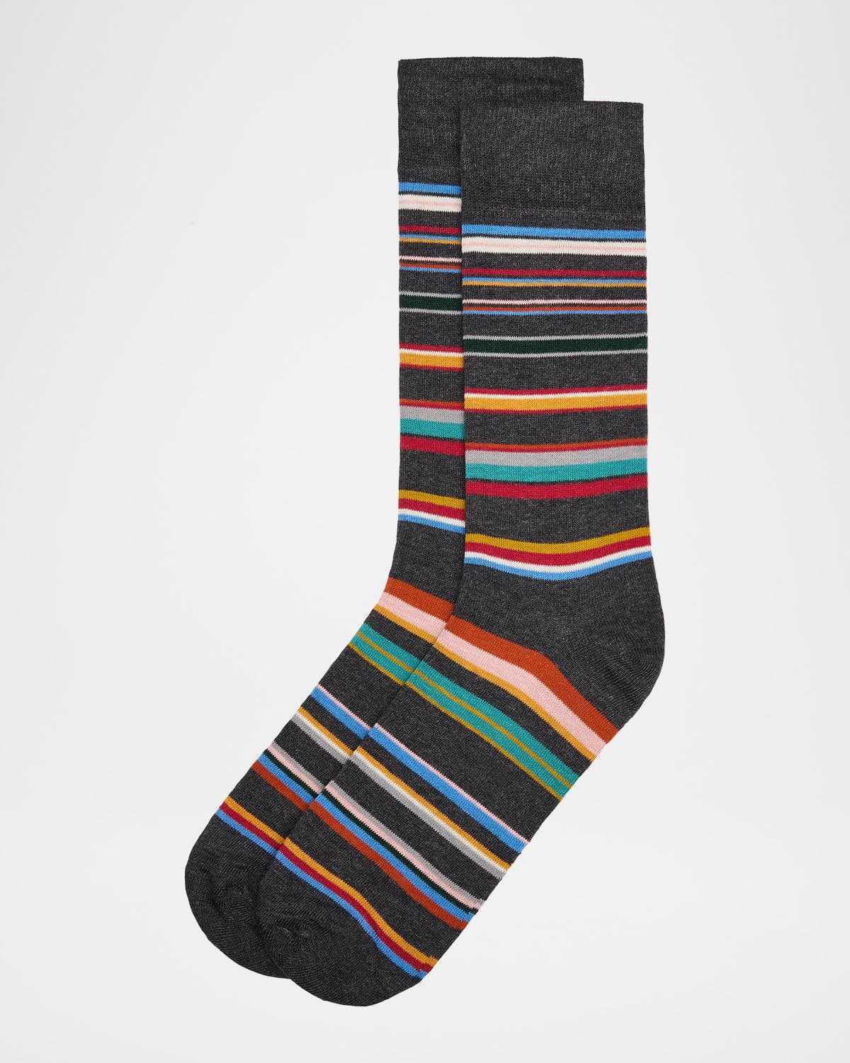 Paul Smith Men's Marek Color-Block Cotton Crew Socks