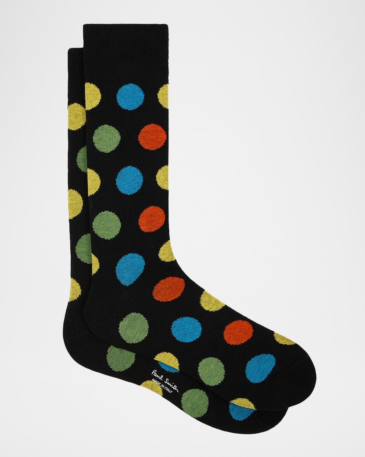 Paul Smith Men's Mike Large Polka Dot Cotton Crew Socks