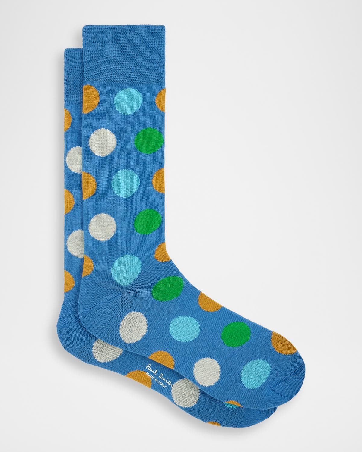 Paul Smith Men's Mike Large Polka Dot Cotton Crew Socks