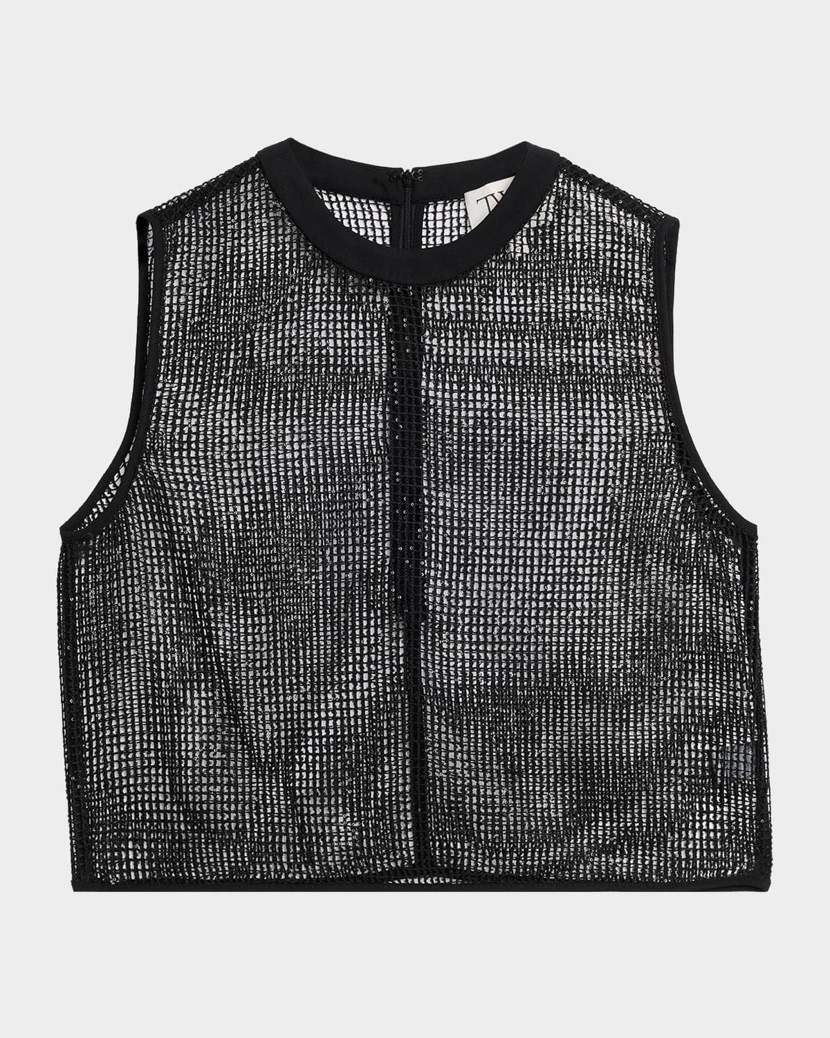 TWP Mini Sequined Netting Muscle Tank