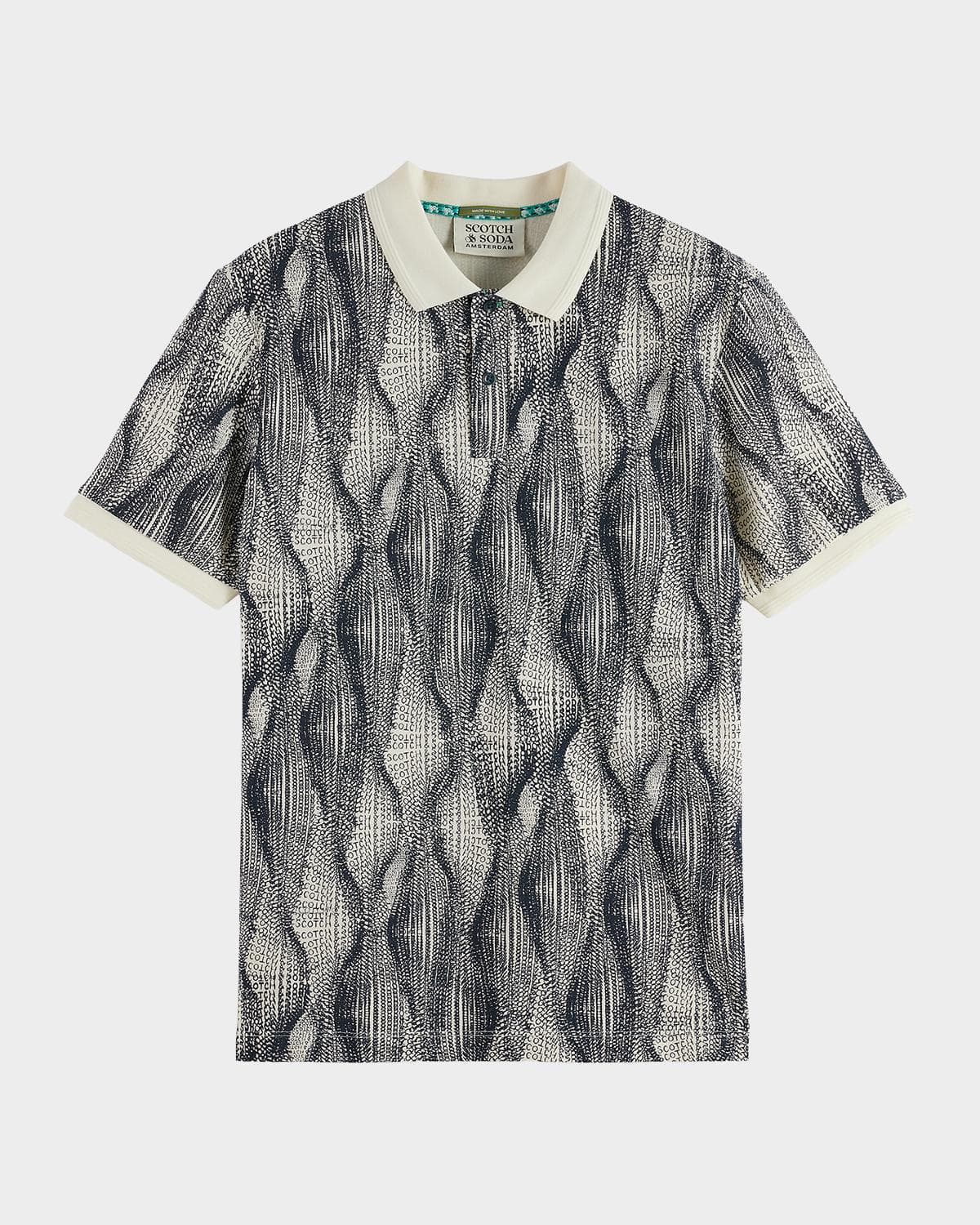 Scotch & Soda Men's Cotton Micro-Logo Classic Fit Polo Shirt
