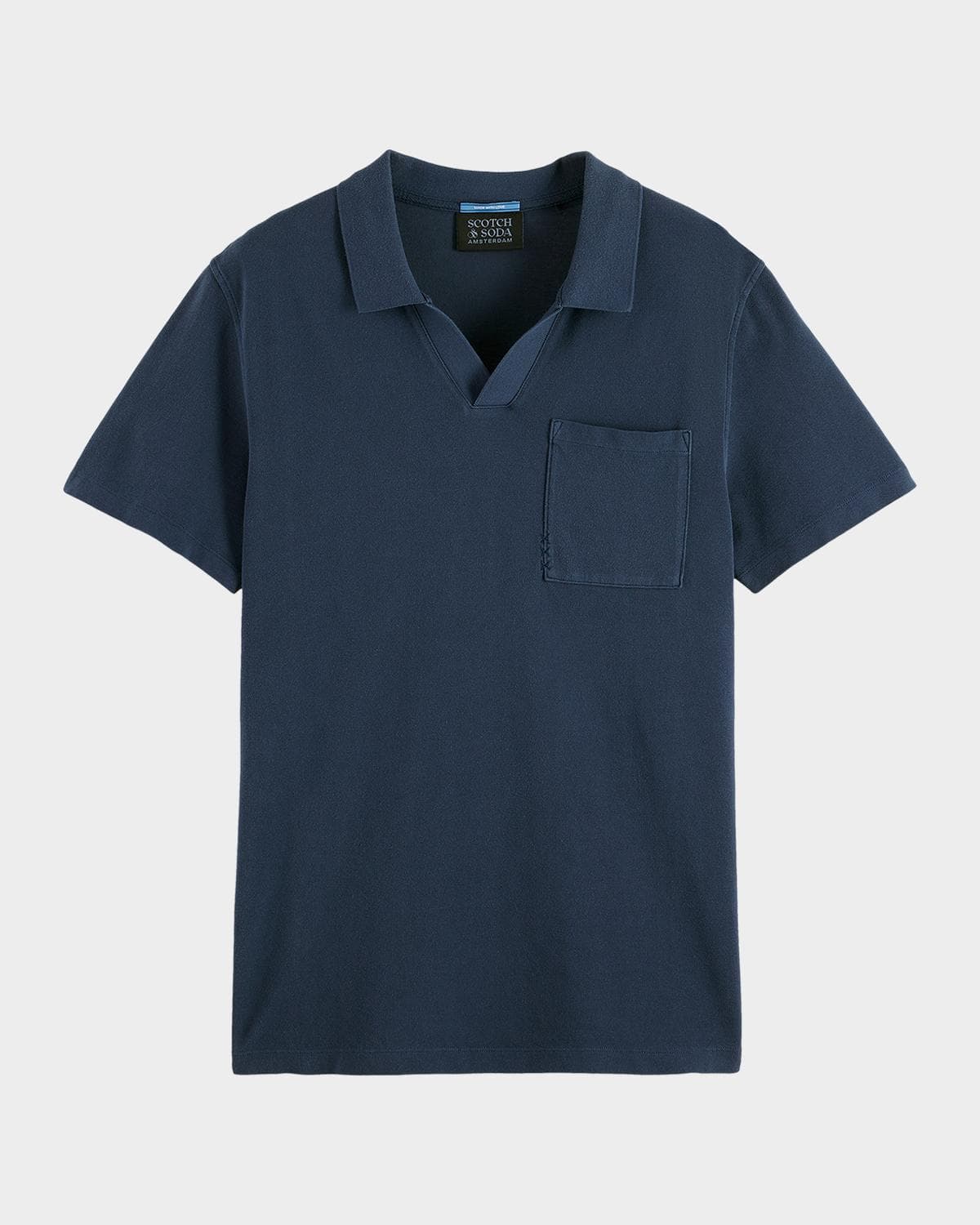 Scotch & Soda Men's Garment-Dyed Pique Relaxed-Fit Pocket Polo Shirt