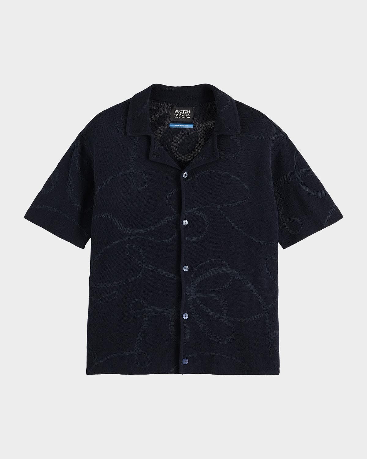 Scotch & Soda Men's Jacquard Knit Short-Sleeve Shirt