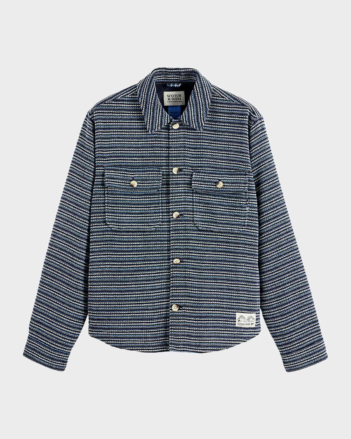 Scotch & Soda Men's Structured Stripe Overshirt