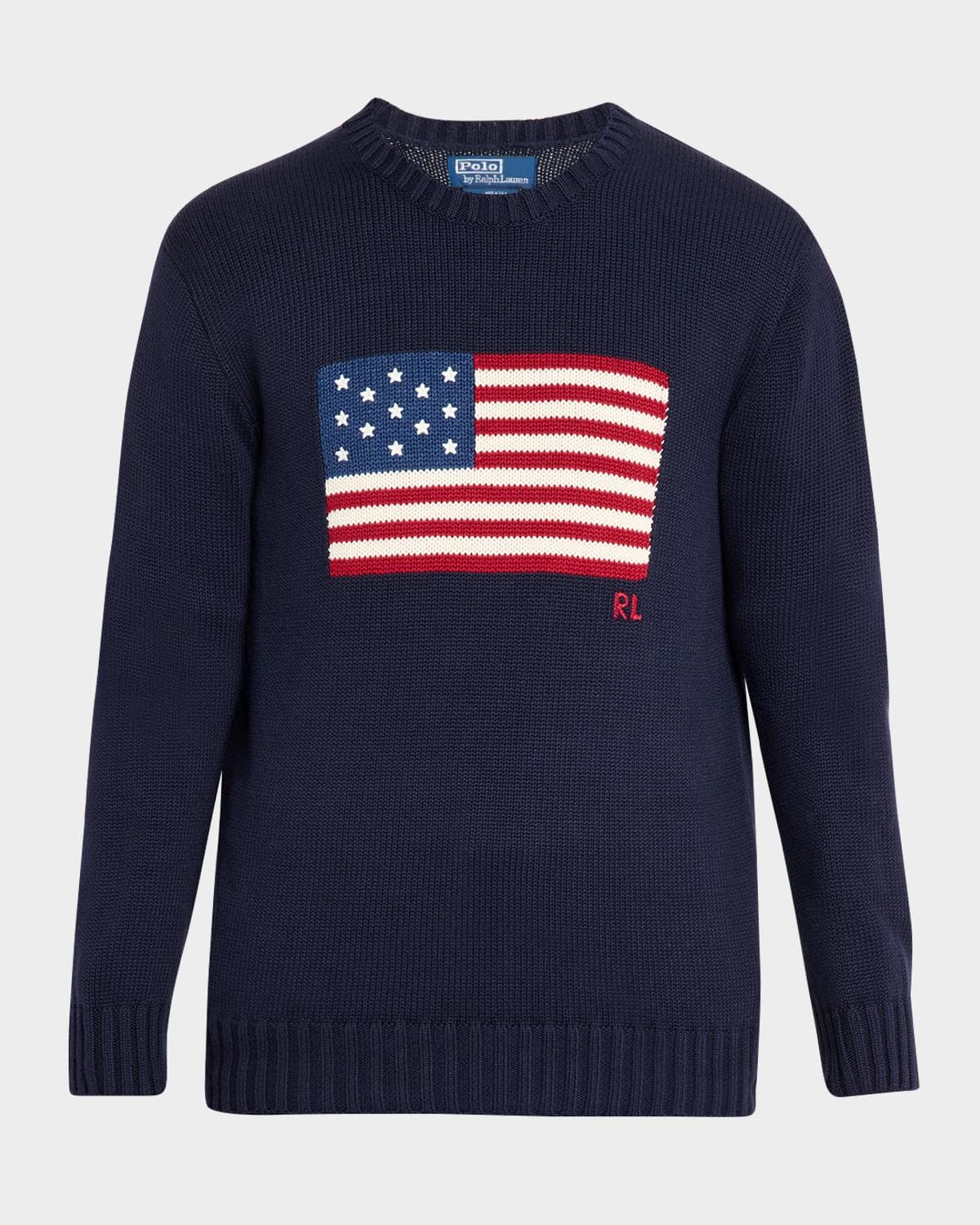 Polo Ralph Lauren Men's The Iconic Flag Cotton Knit Crewneck Sweater