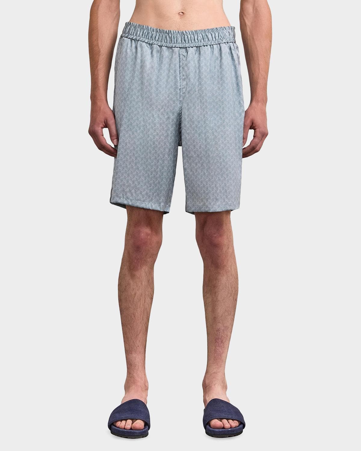 Frescobol Carioca Men's Palma Printed Stretch Silk Shorts