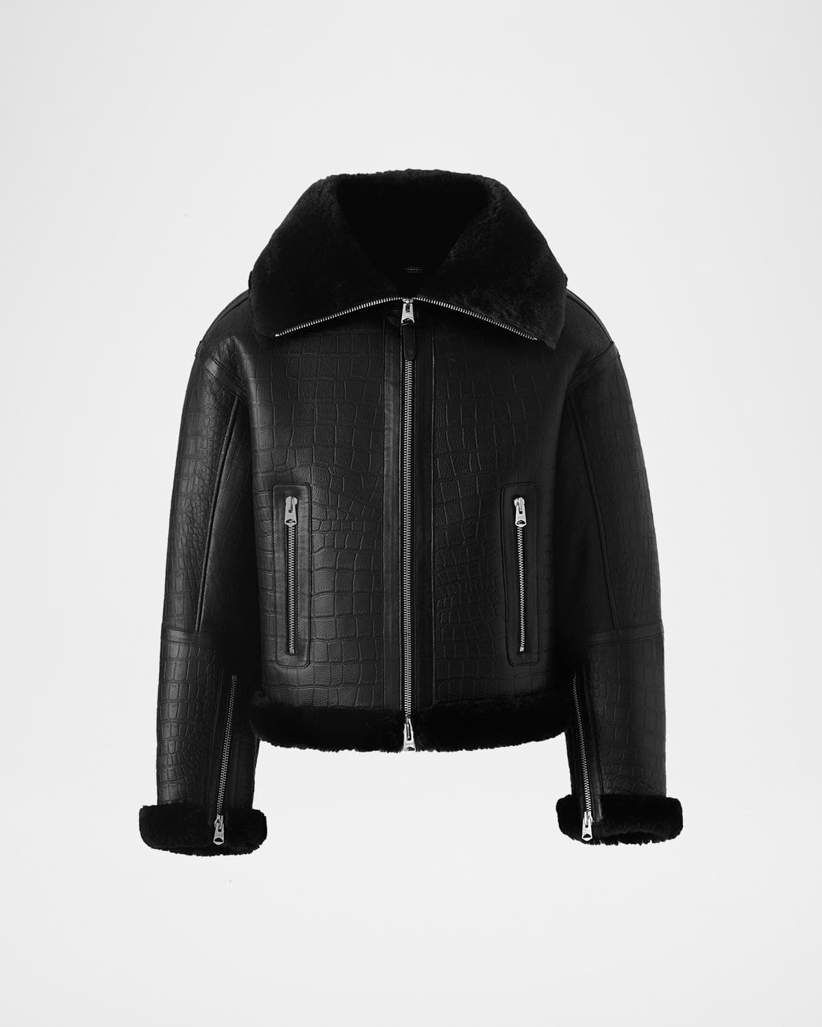 Mackage Men's Memphis Croc-Effect Oversized Shearling Jacket