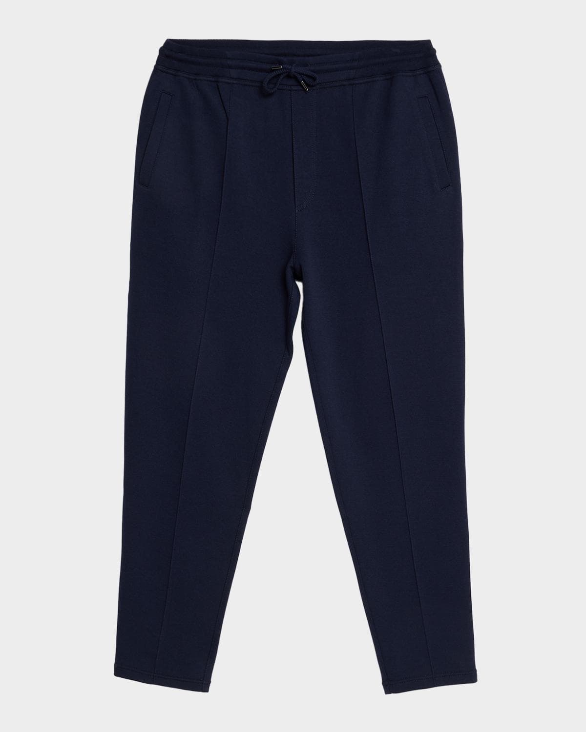 Brunello Cucinelli Men's French Terry Double Cloth Pintuck Pleated Trousers