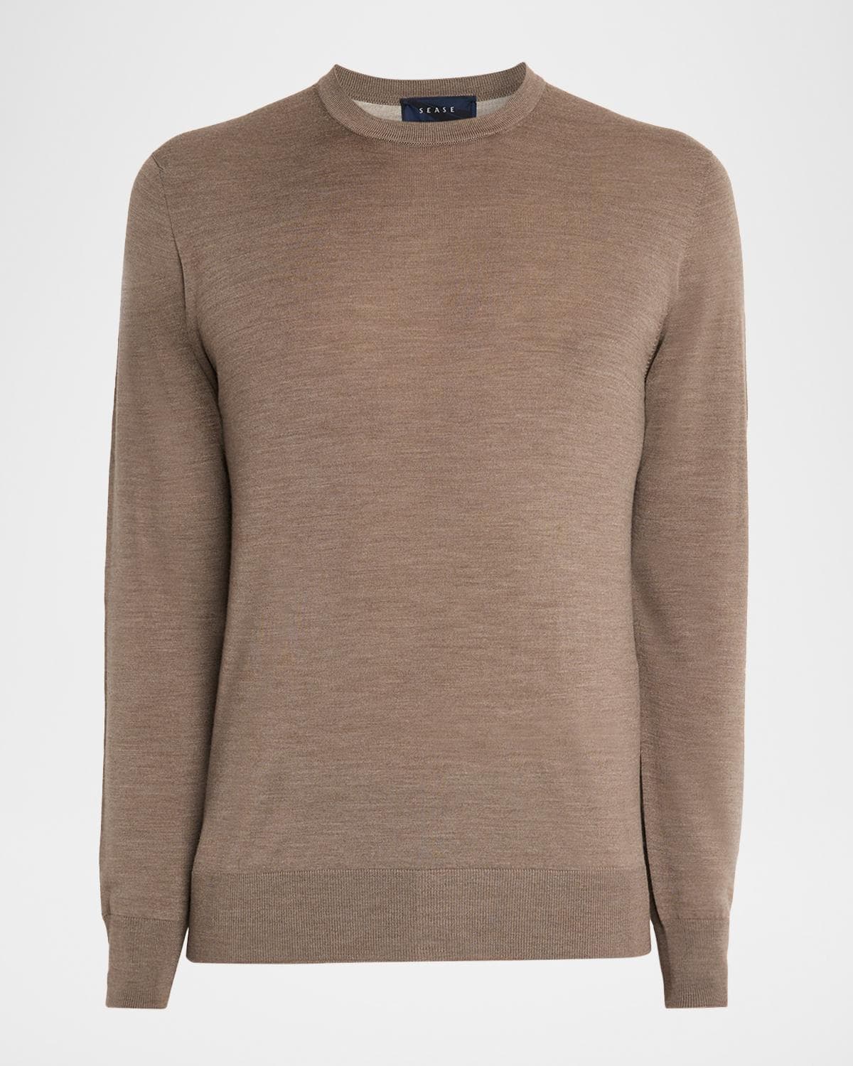 Sease Men's Virgin Wool Heathered Crewneck Sweater
