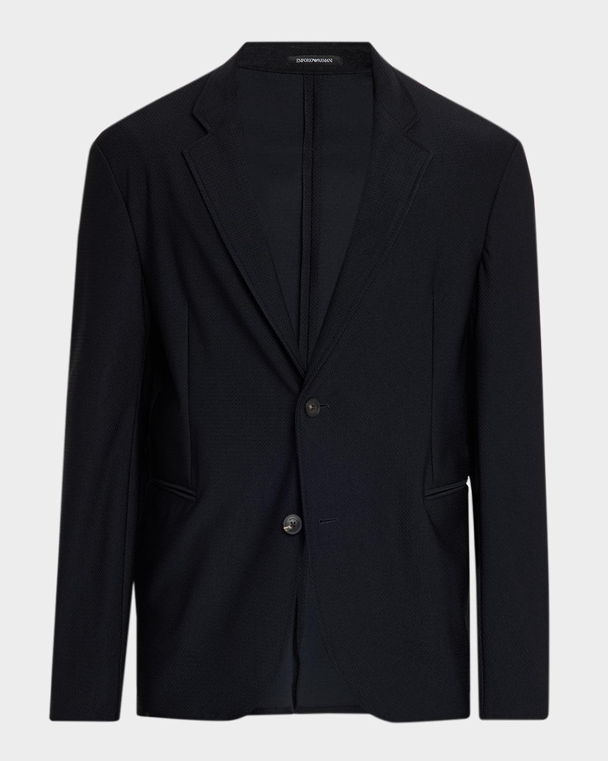 Emporio Armani Men's Unlined Rice-Stitch Stretch Knit Blazer