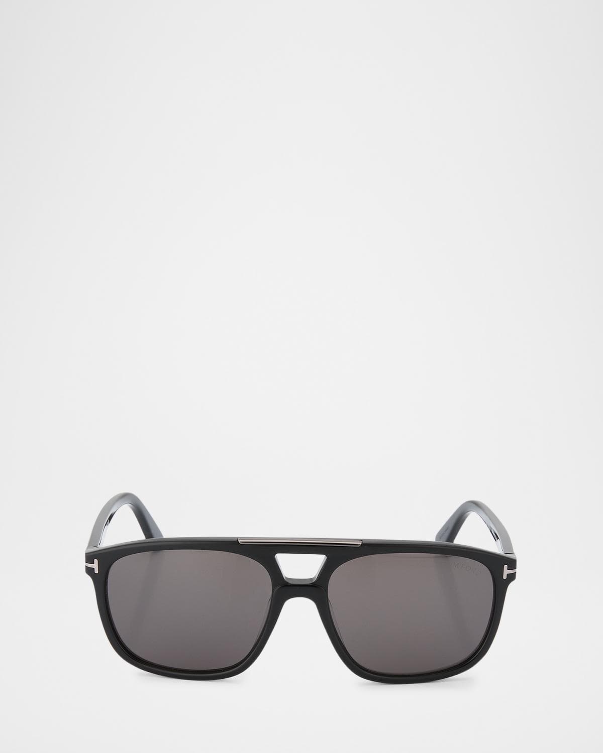 TOM FORD Men's Penn Double-Bridge Acetate Square Sunglasses