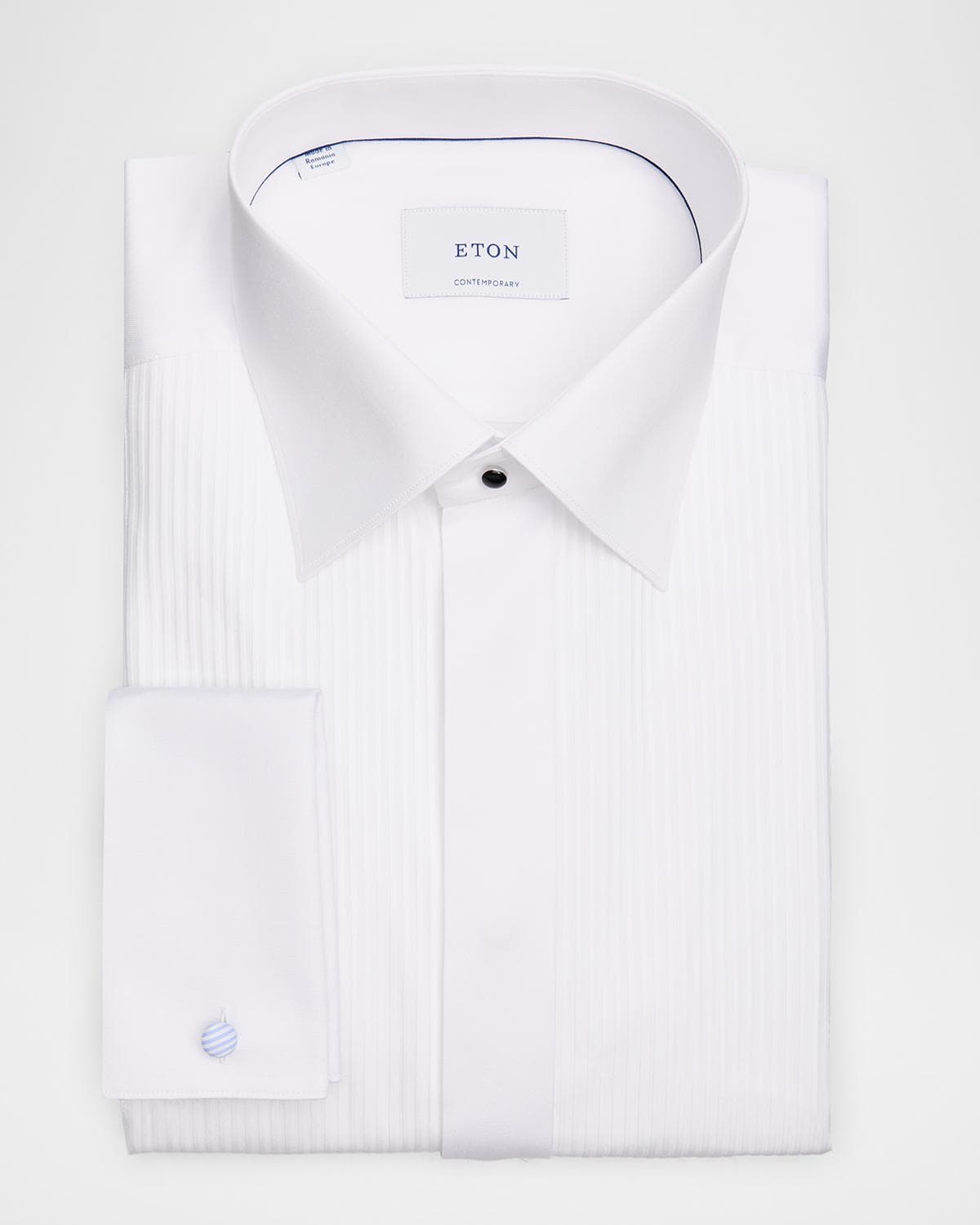 Eton Men's Contemporary Fit Cotton Plisse-Bib Dress Shirt · 16.5