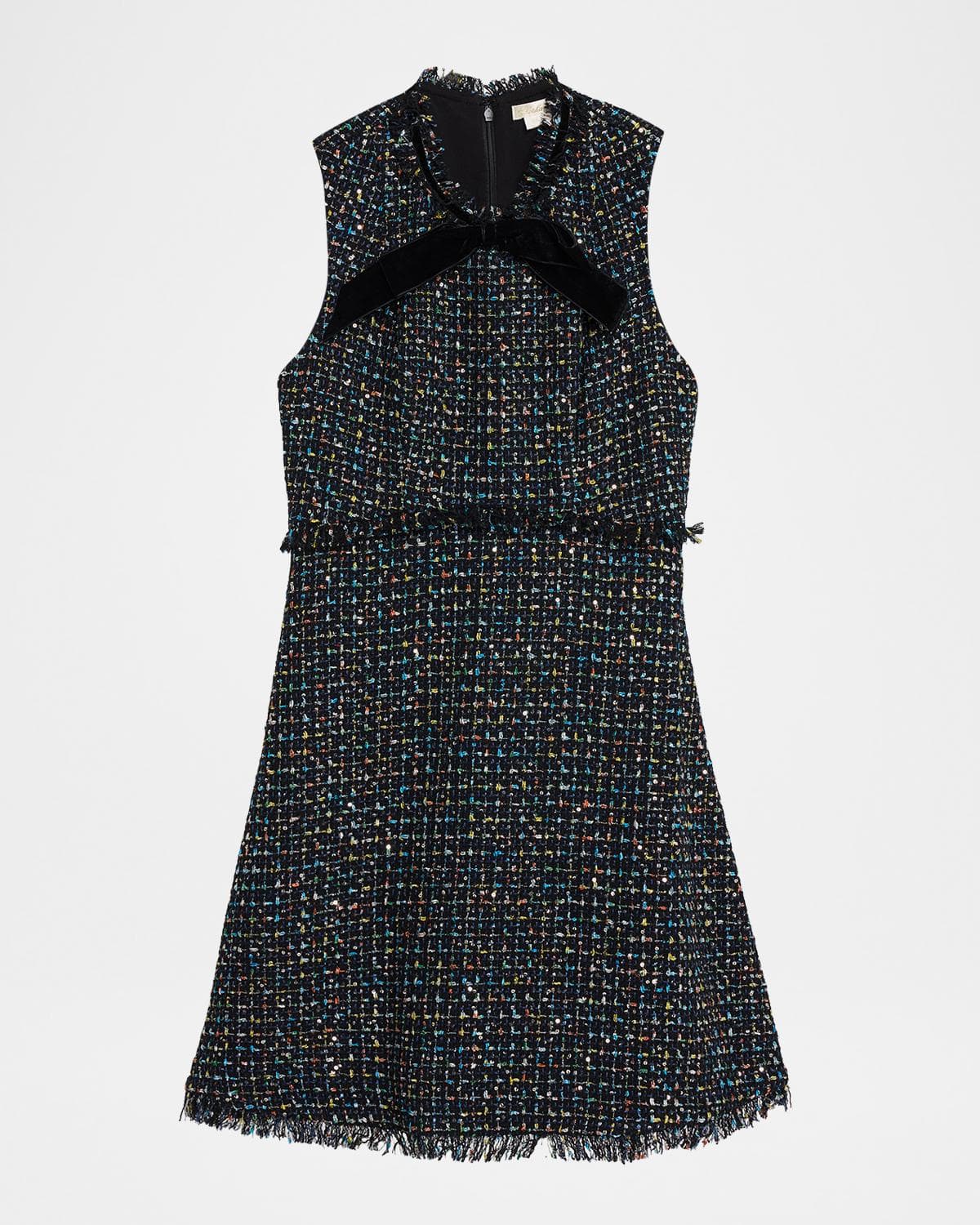 Shoshanna Alicia Bow-Front Shimmer Tweed Mini Dress