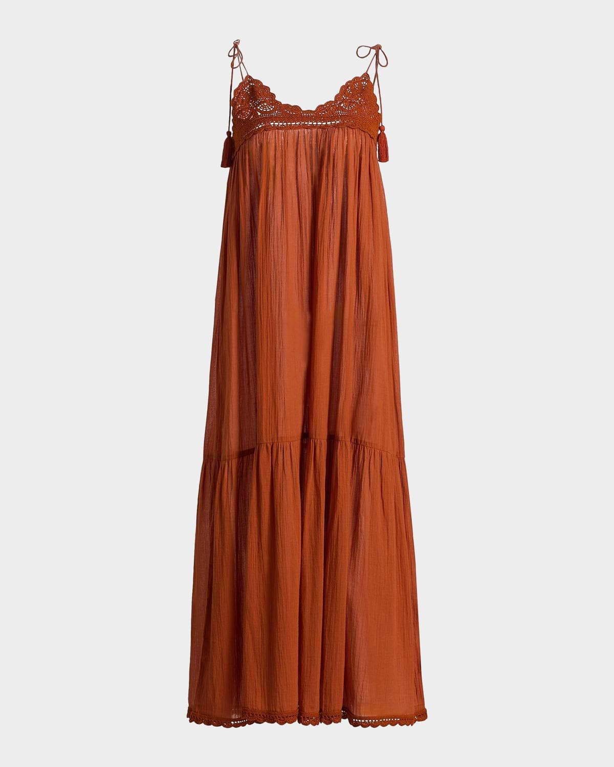 Ulla Johnson Linnea Crochet-Trim Midi Sun Dress Coverup