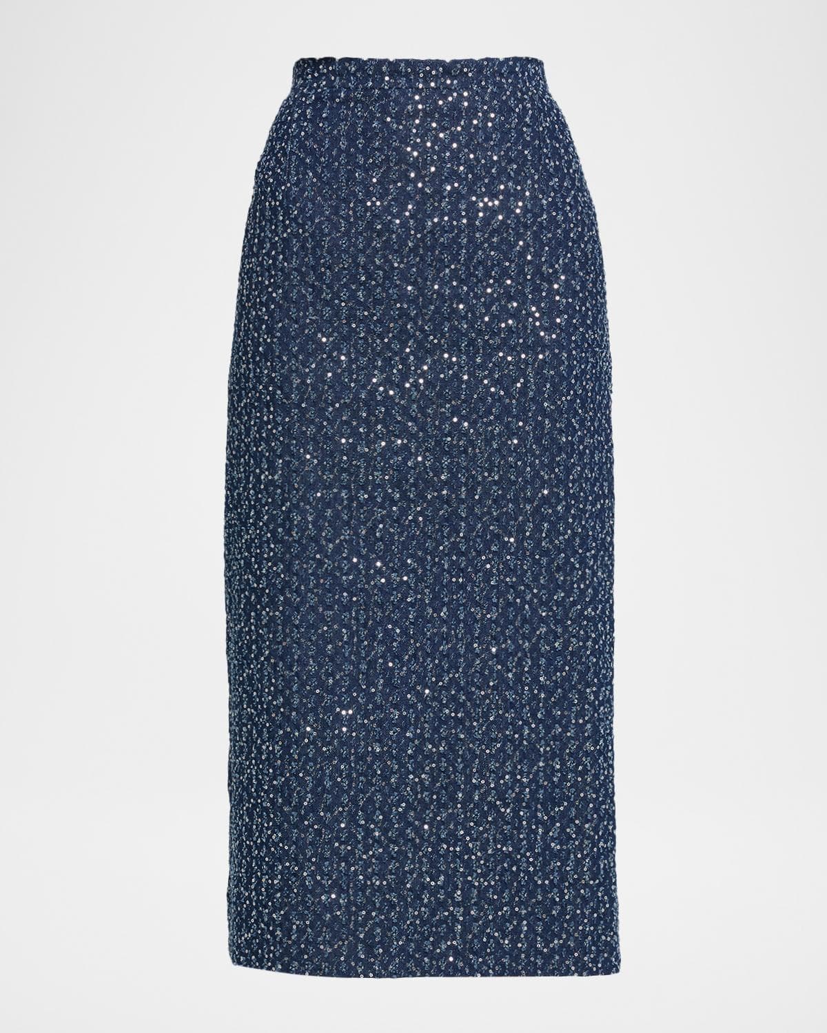 Michael Kors Collection Sequin Straight Cotton Midi Skirt · 6