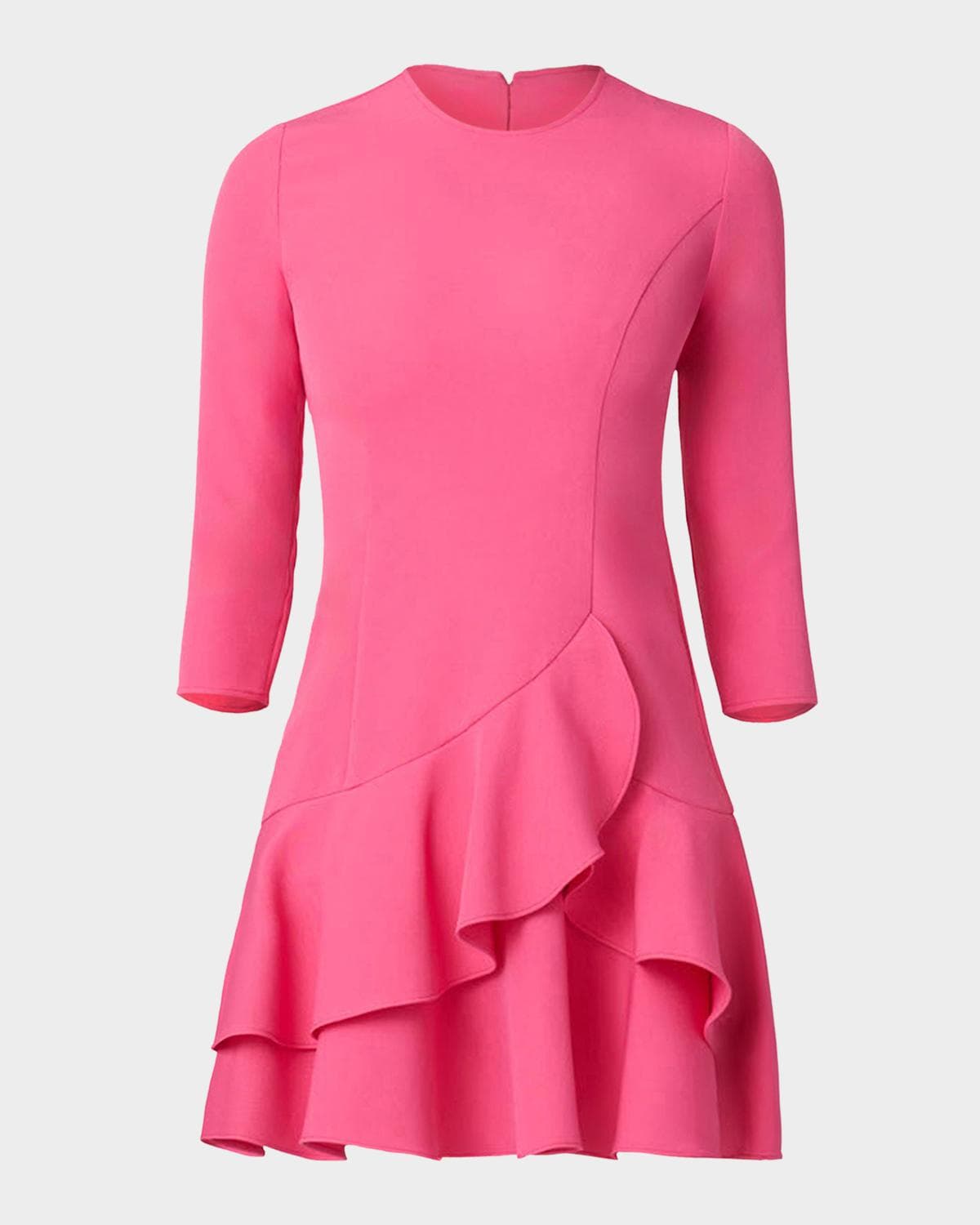 Shoshanna Nessa Ruffle-Hem Stretch Crepe Mini Dress