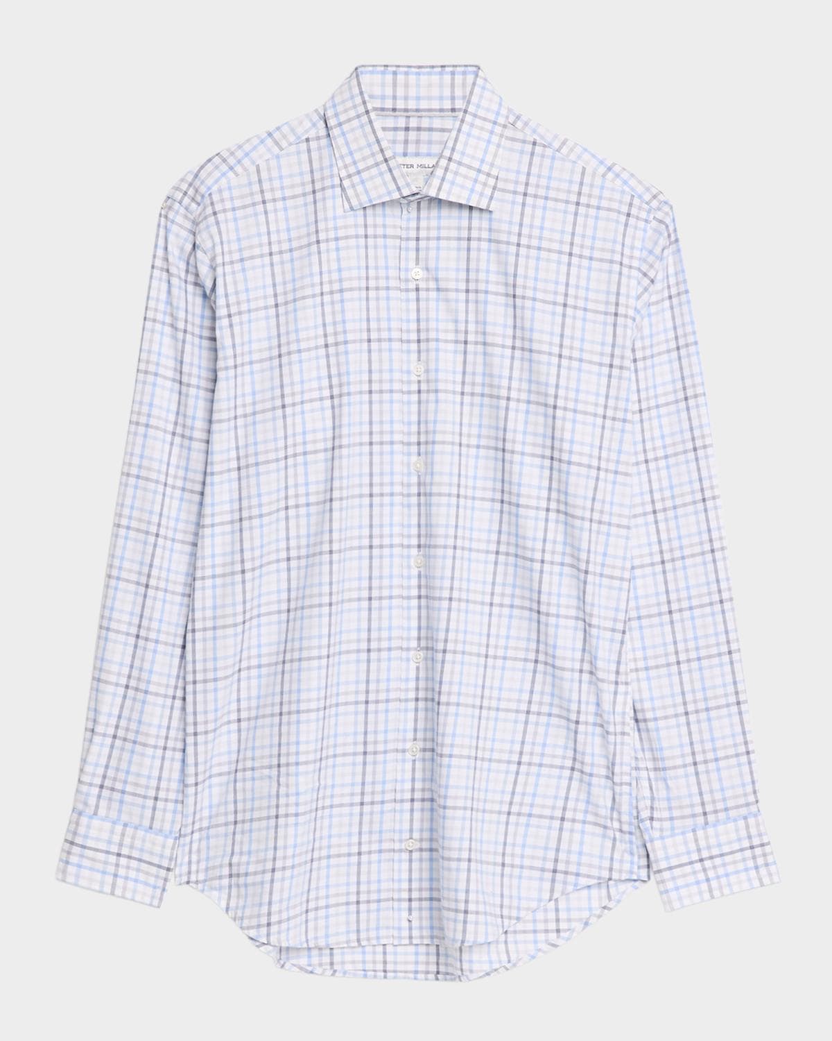 Peter Millar Men's Warren Crown Lite Cotton-Stretch Plaid Sport Shirt