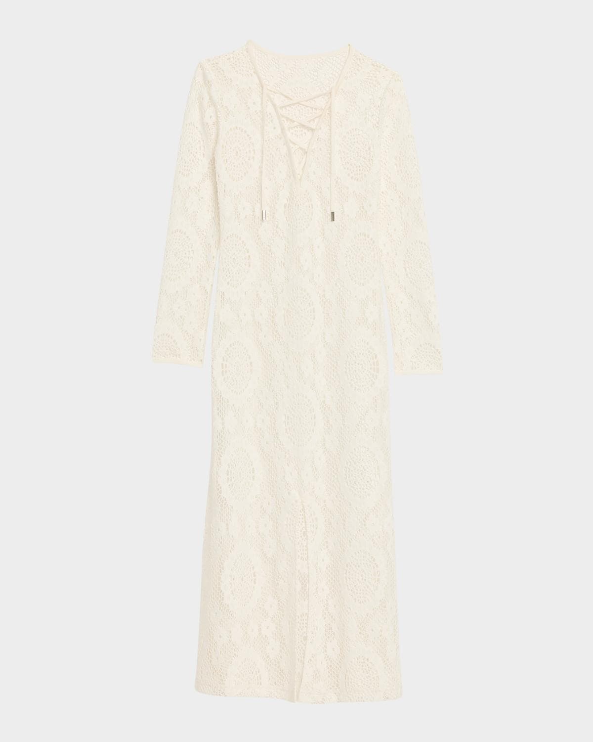 SIMKHAI Hawthorne Long-Sleeve Lace Dress