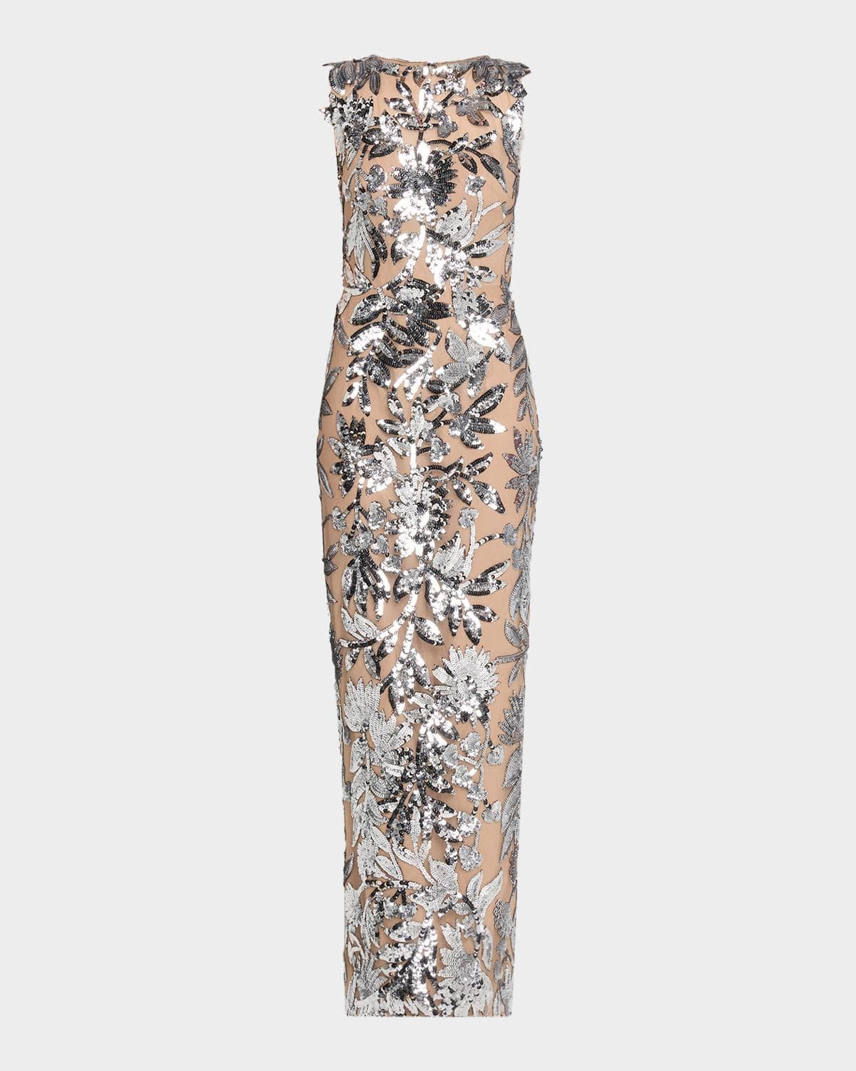 Bronx Banco Violet Silver Sequin Maxi Dress