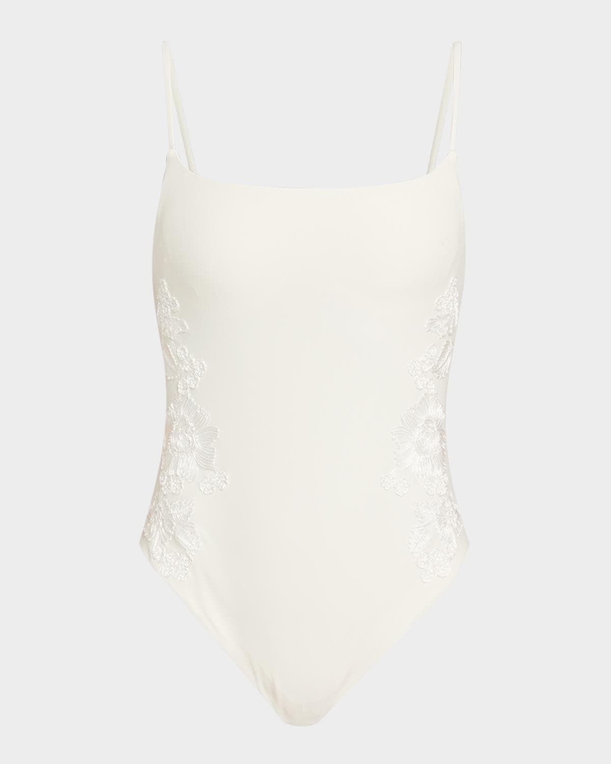 SIMKHAI Juniper Embroidered One-Piece Swimsuit