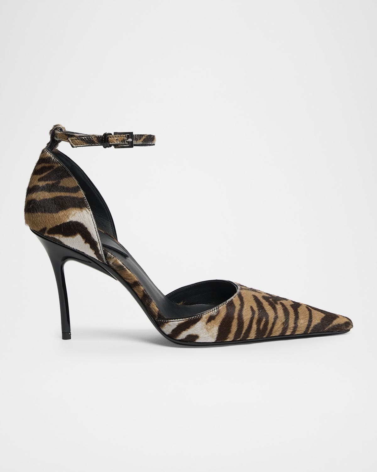 ALAÏA 90mm d 'Orsay Tiger Calf Hair Ankle-Strap Pumps