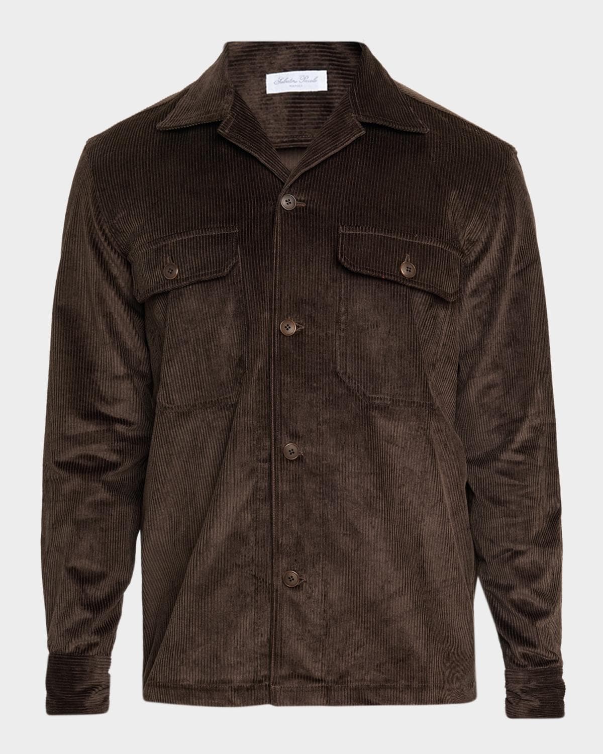 Salvatore Piccolo Men's Cotton Corduroy Dual-Pocket Overshirt · 39