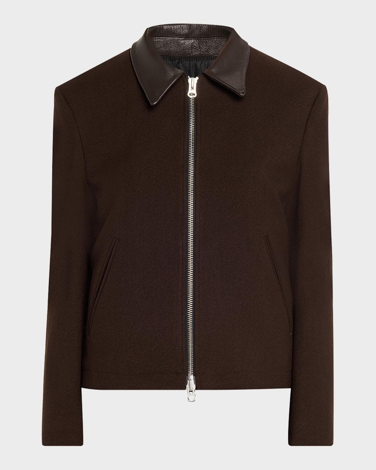 TONYWACK Leather-Trim Wool Jacket