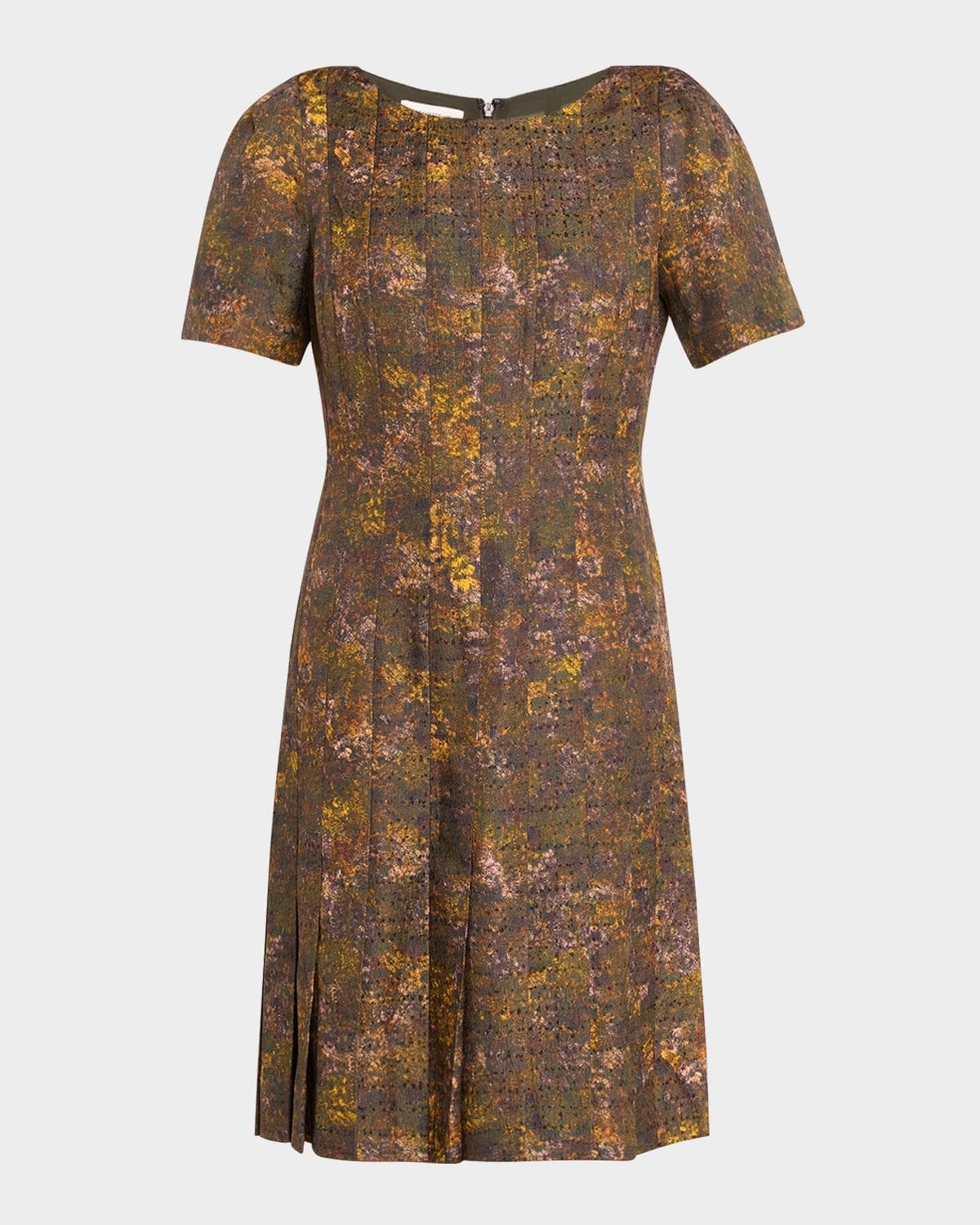 Lafayette 148 New York Pleated Impression-Print Jacquard Dress · 4