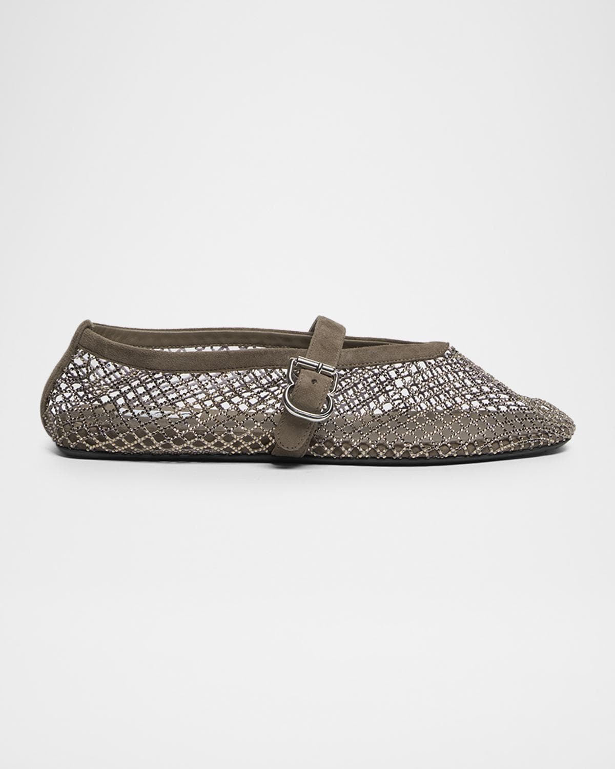 ALAÏA Crystal Mesh Ballet Flats
