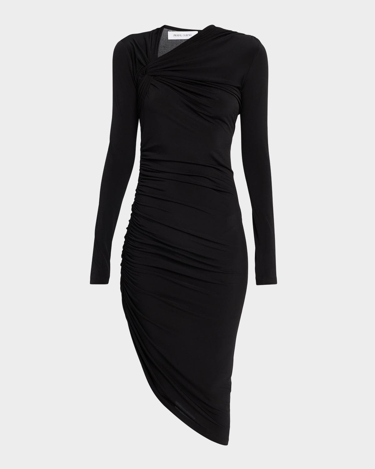 Prabal Gurung Asymmetric Twisted Shoulder Midi Dress