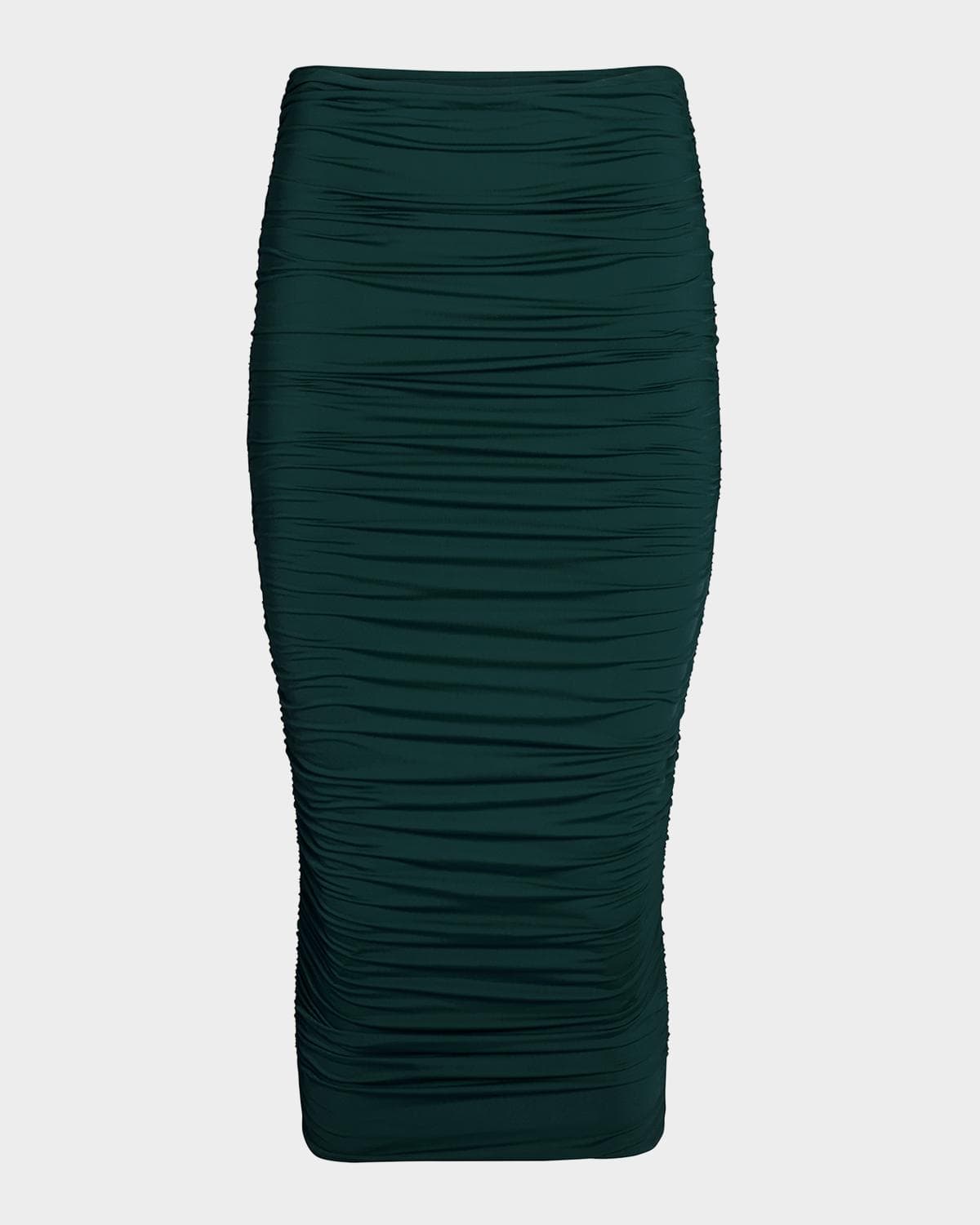 SEROYA Darcy Mid-Rise Ruched Midi Skirt