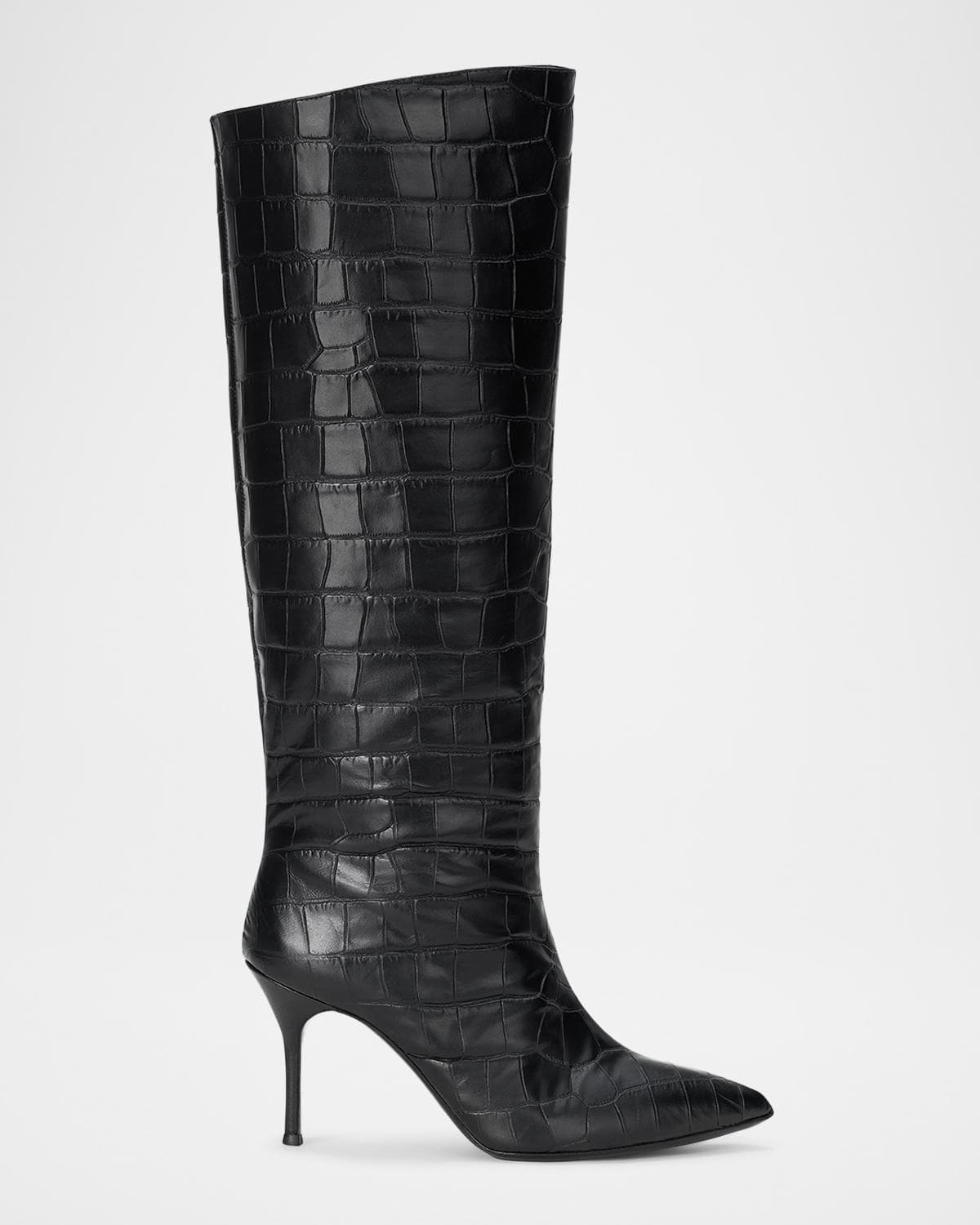 STAUD 90mm Sebastian Croco Leather Knee-High Boots