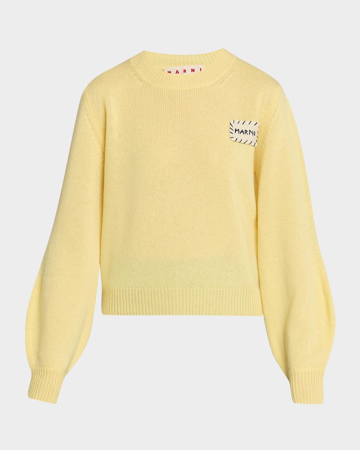 Marni Logo Patch Cashmere Crewneck Sweater