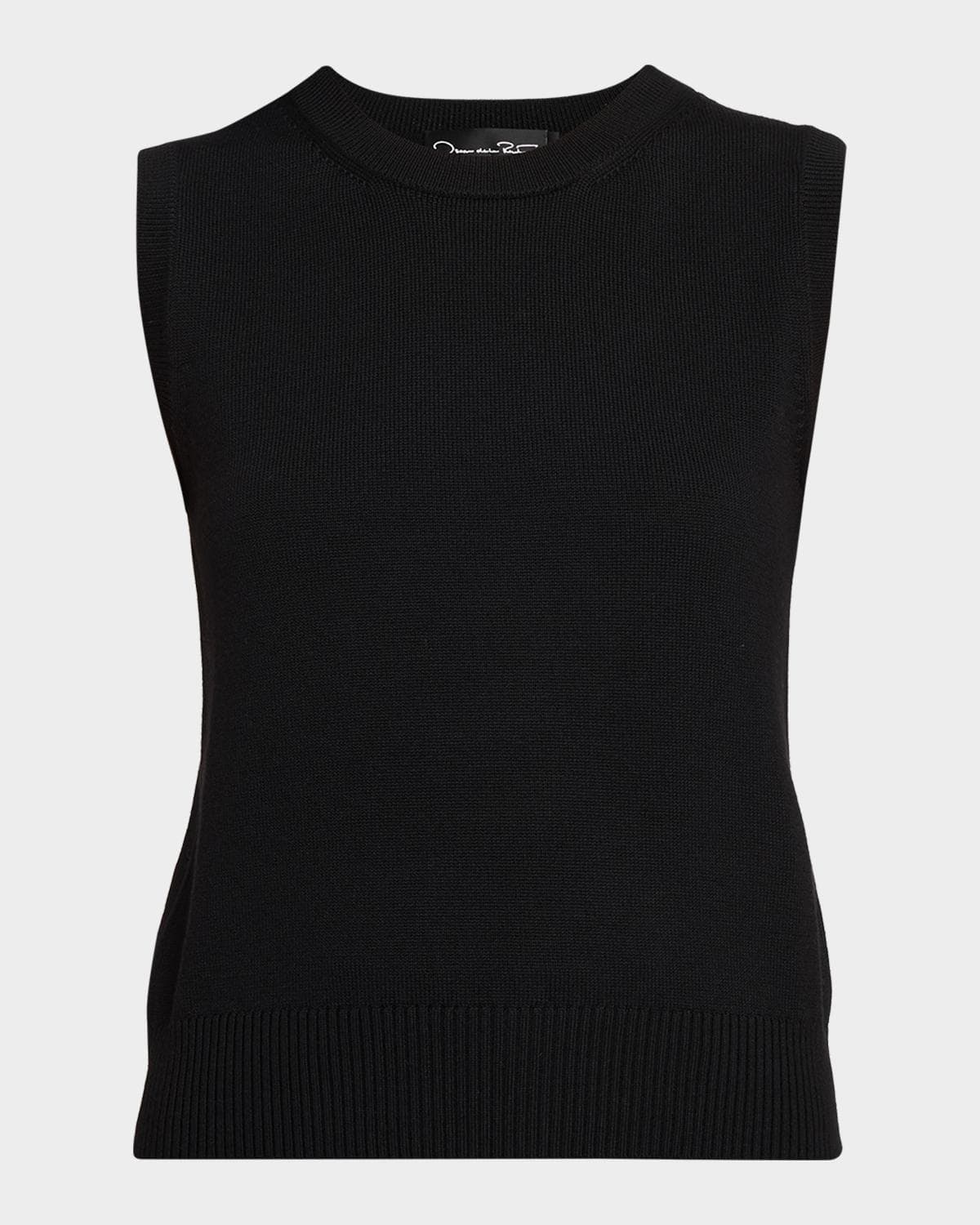 Oscar de la Renta Solid Wool Knit Tank Top