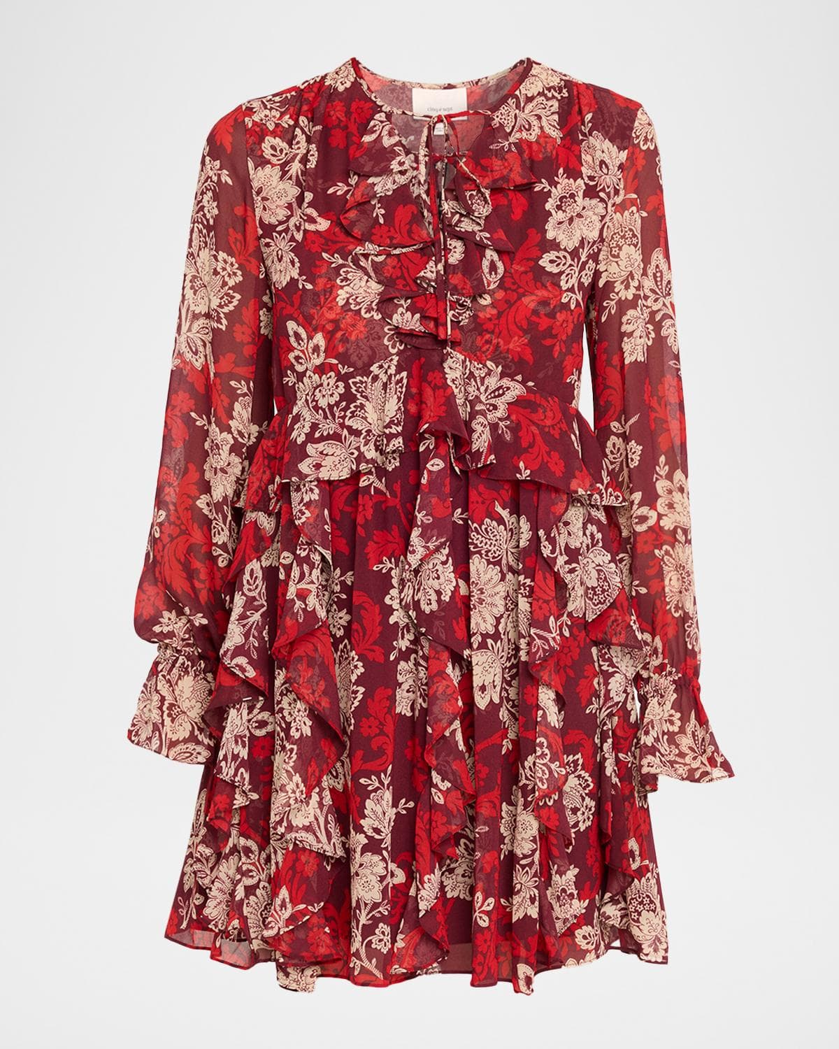 Cinq à Sept Long-Sleeve Gilded Paisley Mini Dress · 6