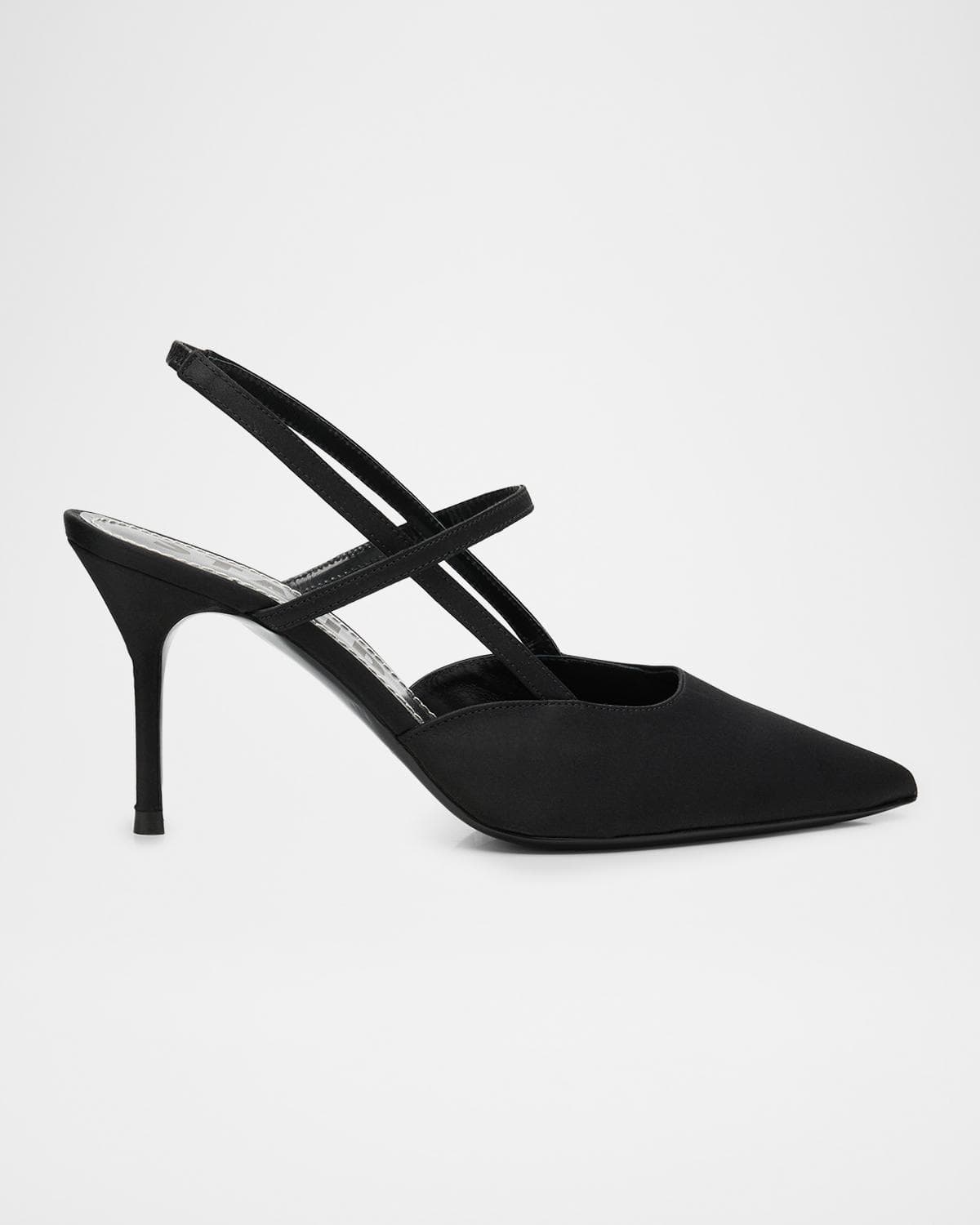 STAUD 55mm Sebastian Satin Slingback Pumps