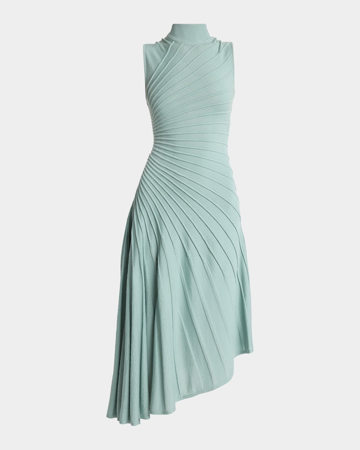 ALAÏA Mock-Neck Sculpting Wool Dress