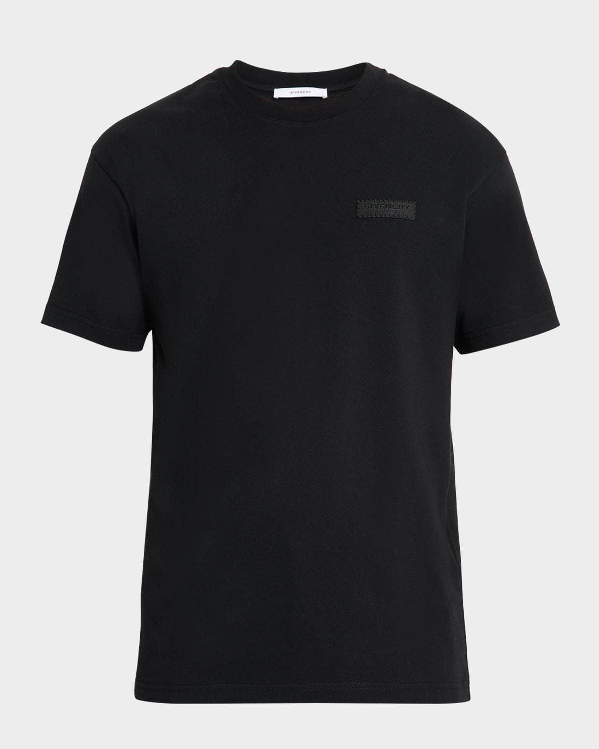 Givenchy Men's Tonal Grosgrain Label Crewneck T-Shirt