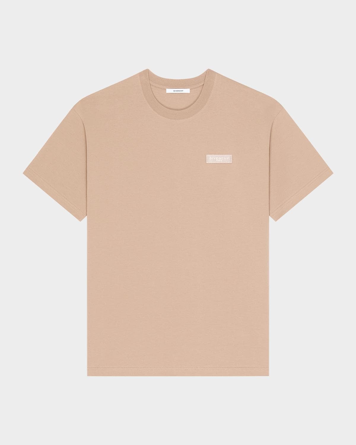 Givenchy Men's Tonal Grosgrain Label Crewneck T-Shirt