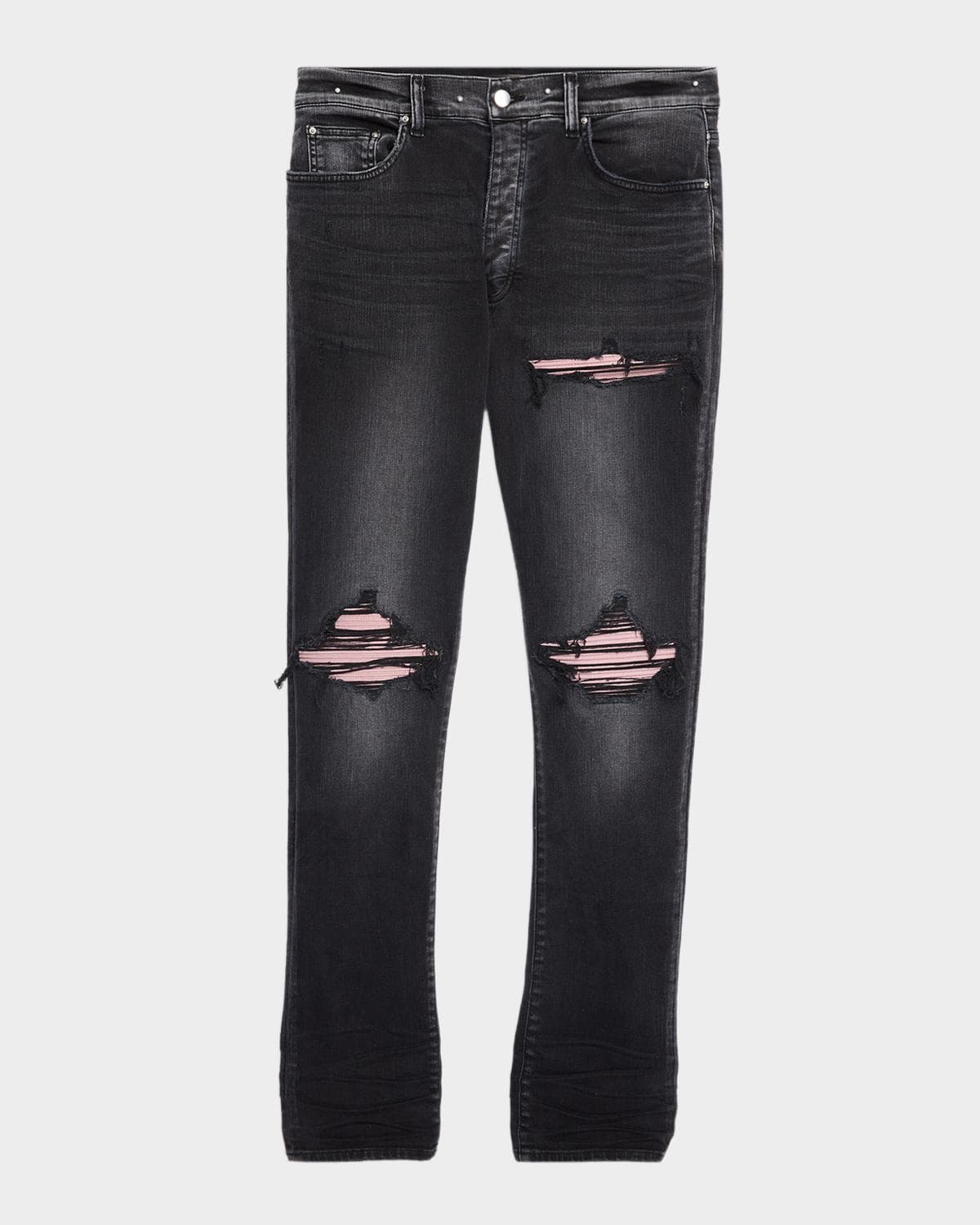 Amiri Men's Mx1 Ultrasuede-Repaired Stretch Denim Jeans